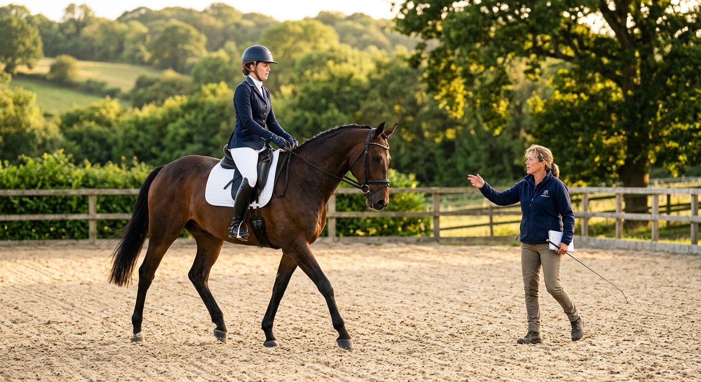 Equestrian Coach riding lesson